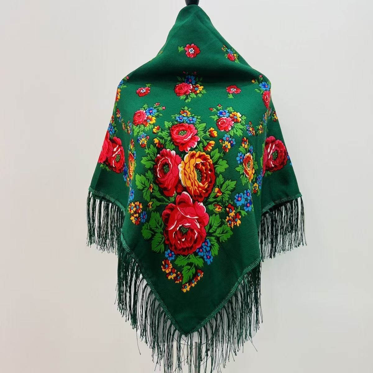 120*120cm 고급 플로럴 러시아 국기 사각 스카프 - Bandana Cotton 리뷰 및 가격