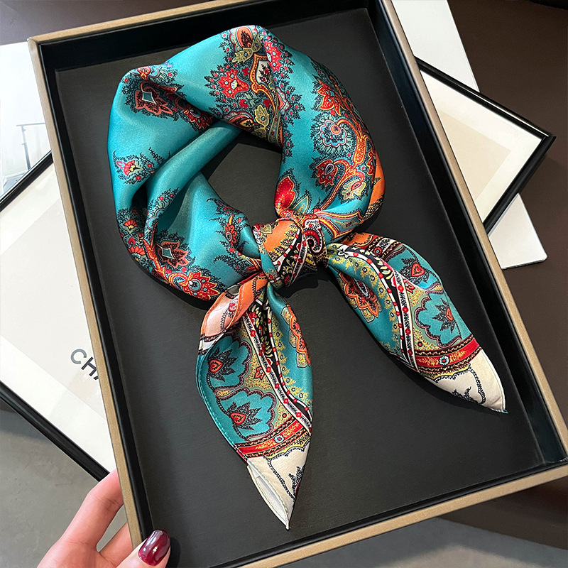 100% 리얼 실크 스퀘어 스카프, 워프 헤어 리본,  - Ascot Neck Scarf 리뷰 및 가격